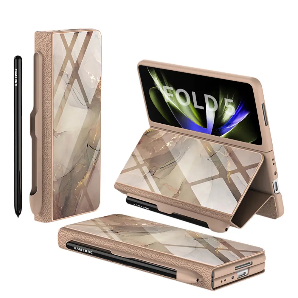 Galaxy Z Fold5 Folding Screen Mobile Phone Creative Flip Glass Phone Case
