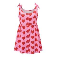 Summer New Love Shoulder Strap Bow Princess Dress - Red - View 1
