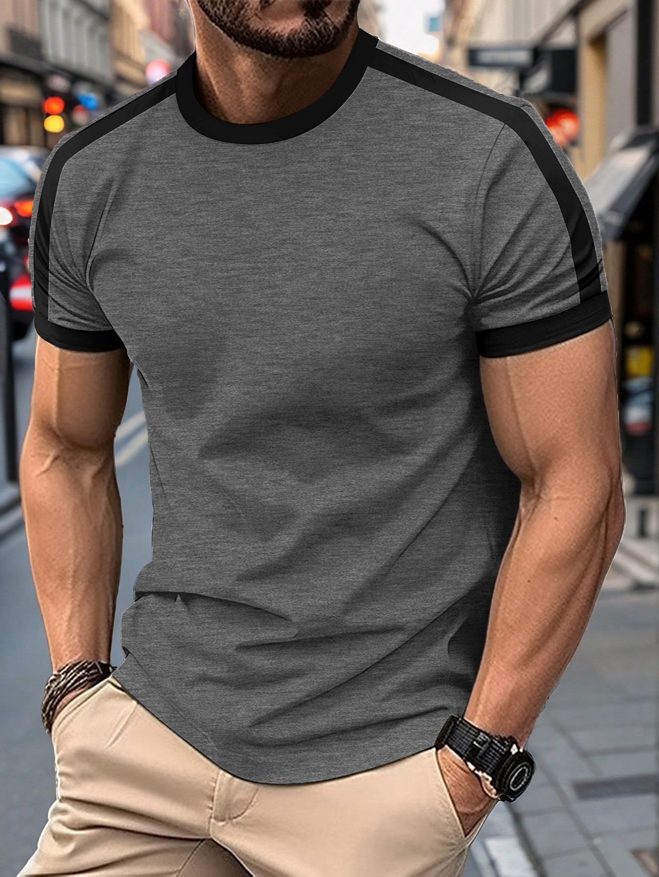 Mens Casual Short-sleeve Sports T-shirt