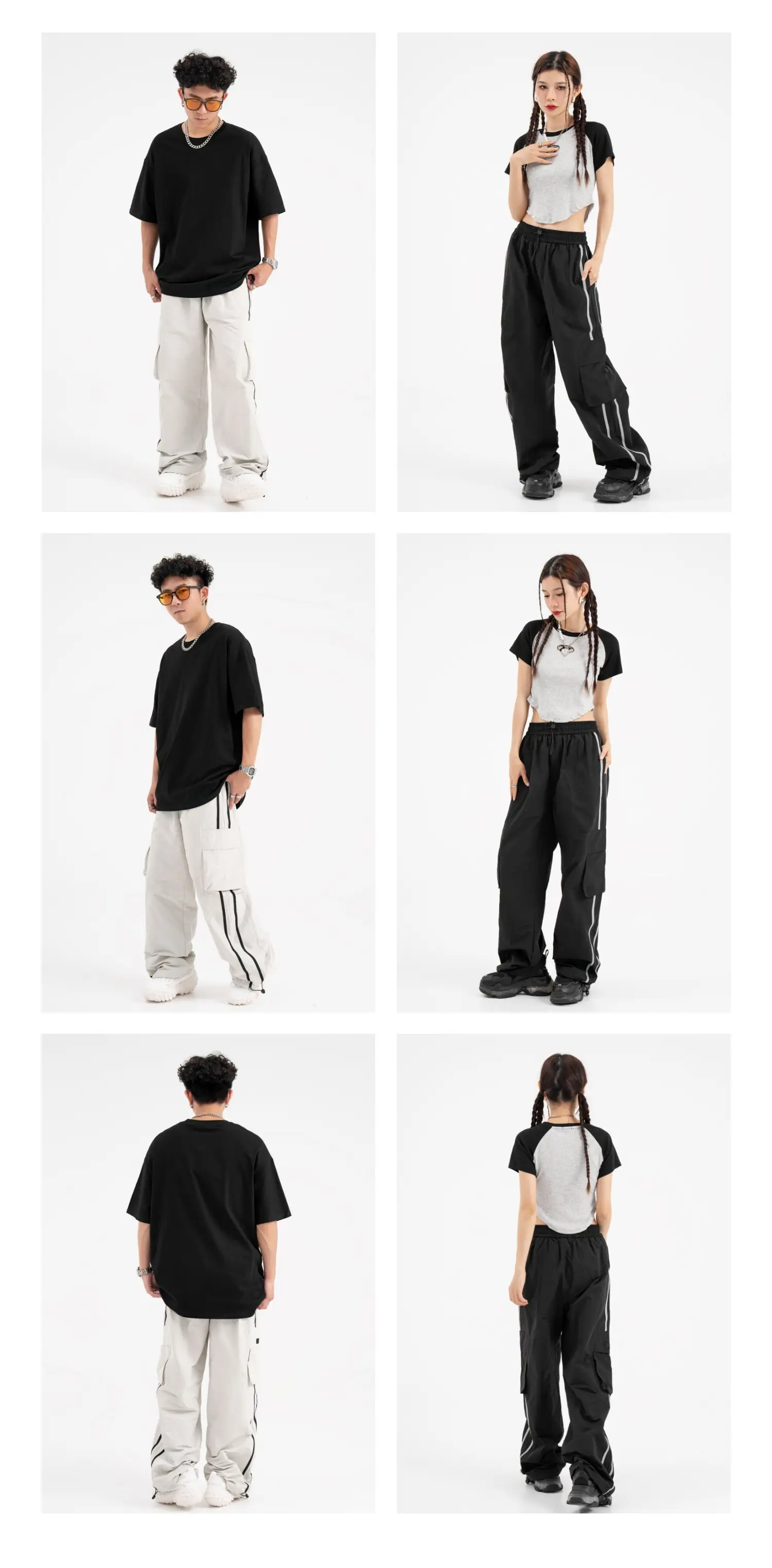 American Retro Piano Bag Stitching Casual Straight Trousers