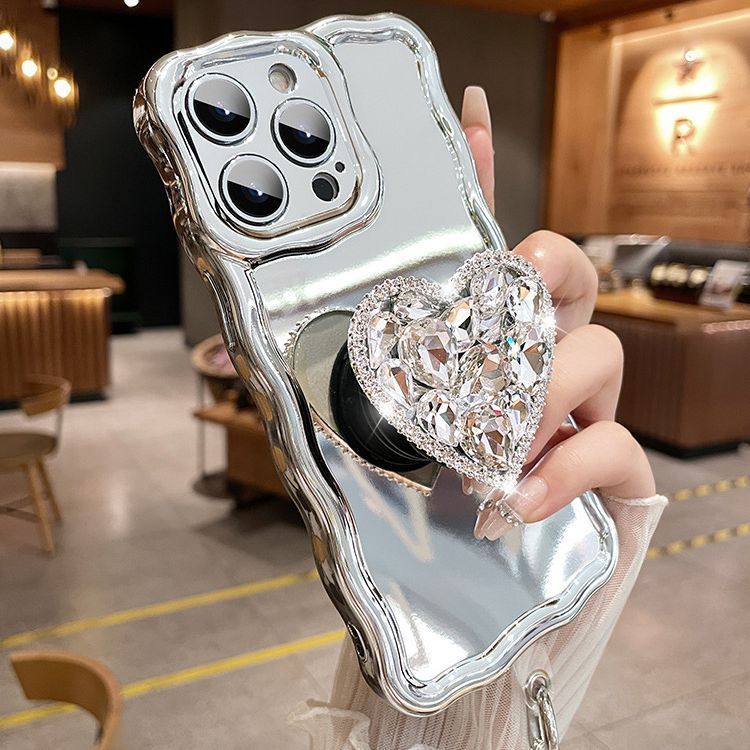 Silver Mirror Lanyard Rhinestone Bracket - Image 2