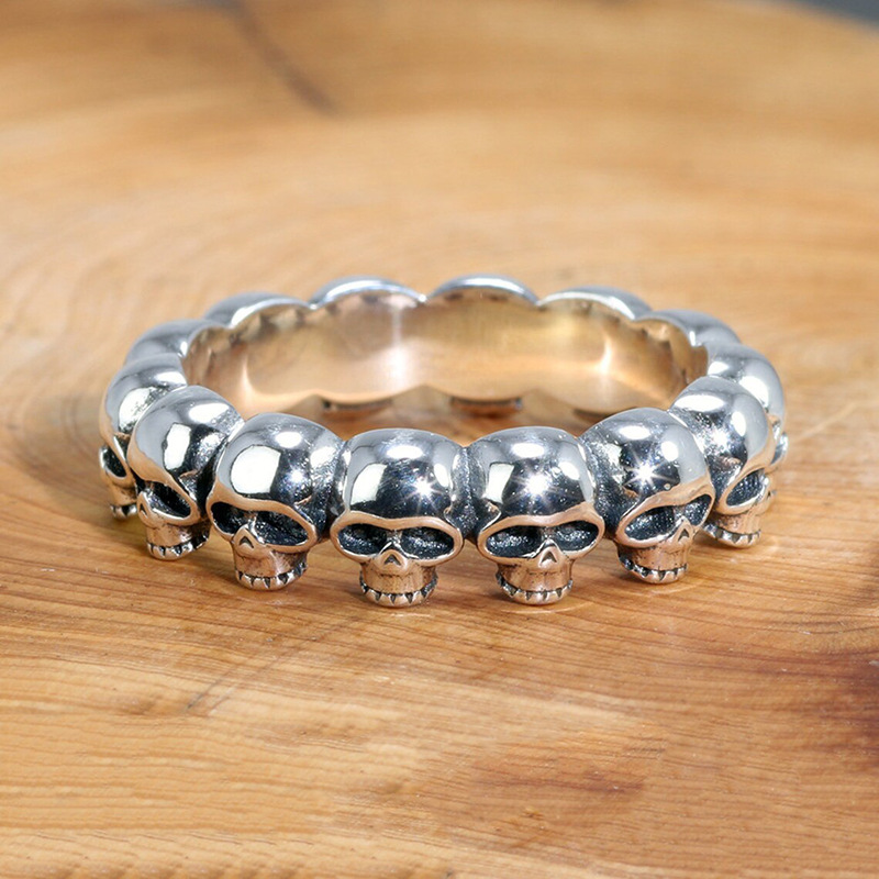 Vintage Distressed-style Personalized Skull Ring