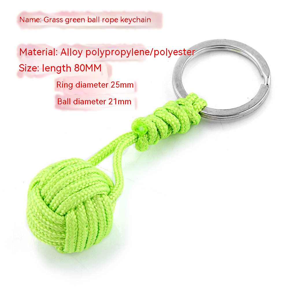 Outdoor Ball Rope Keychain Color Ball Decorative Pendant Creative Round Metal Key Chain