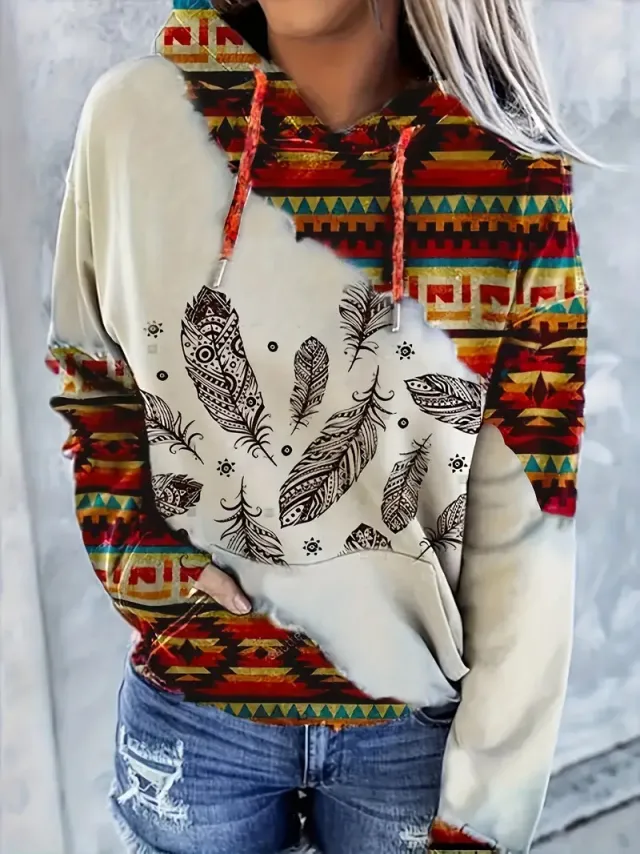 Women's Hoodie Fashionable Ethnic Style Casual Sports Hoodie Cxwy W 2 4 S - Shop at LoveMi