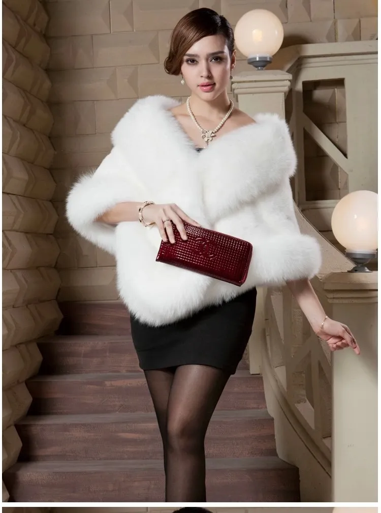 Women's Fur Talma Fur Warm Rabbit Fur Coat - White