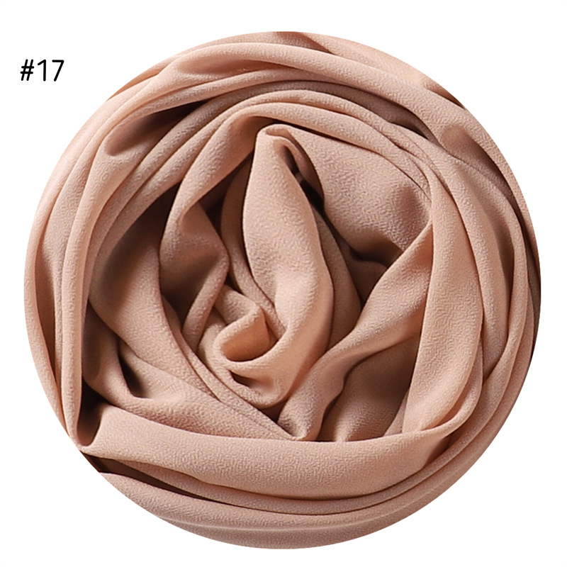 Solid Color Pearl Chiffon Scarf Head Covering Monochrome