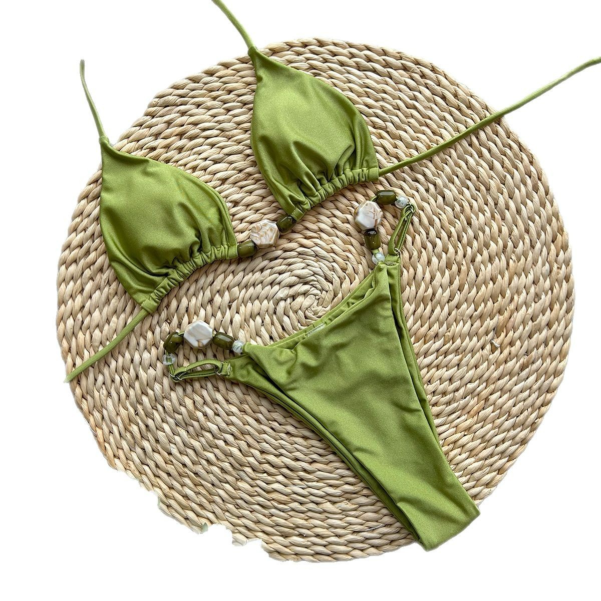 Solid Color Split Women's Swimsuit Swimsuit For Women