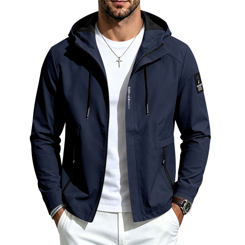 Mens Lightweight Loose-fit Outdoor Sports Hooded Jacket