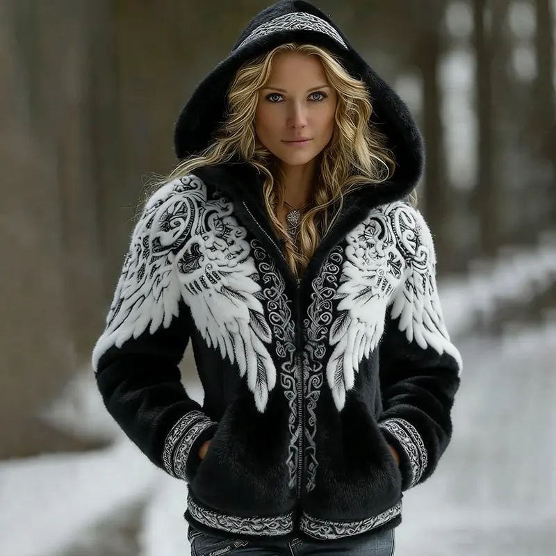 3D Digital Print Fashionable Retro New Zip-Up Hoodie