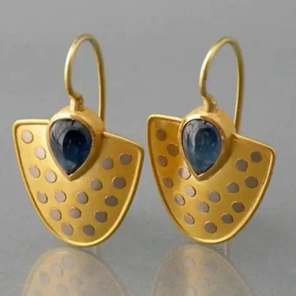 Women's Fan-shaped Polka Dot Earrings Retro Personalized Earrings