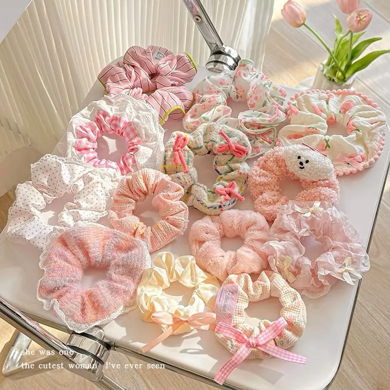 Summer Super Fairy Sweet Lace Large Intestine Hair Ring