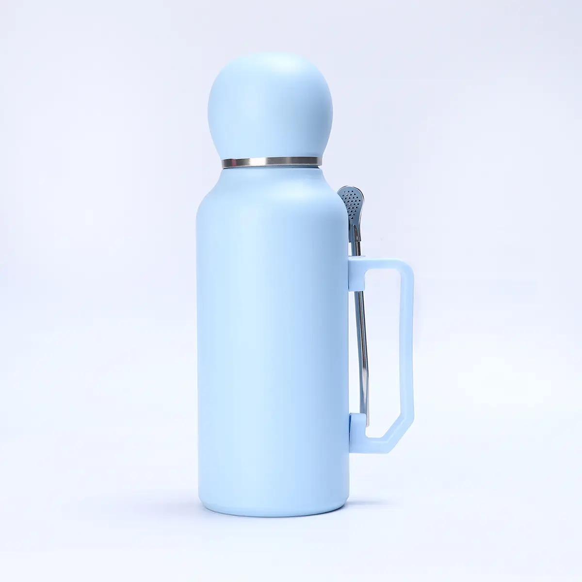 1300ML Vacuum Cup With Stirring Straw Spoon Football Cup 304 Stainless Steel Handle