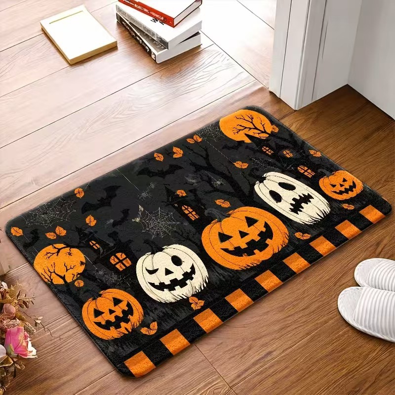 Crystal velvet hallway doormat for halloween