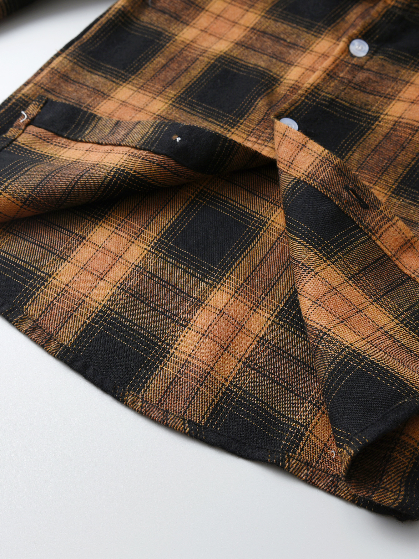 Boy's Yellow Plaid Brushed Long Sleeve Shirt