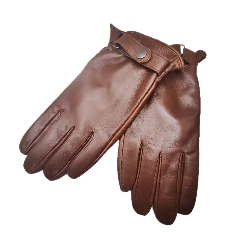Mens Simple Stylish Waterproof Leather Gloves For Outdoor Cycling 3