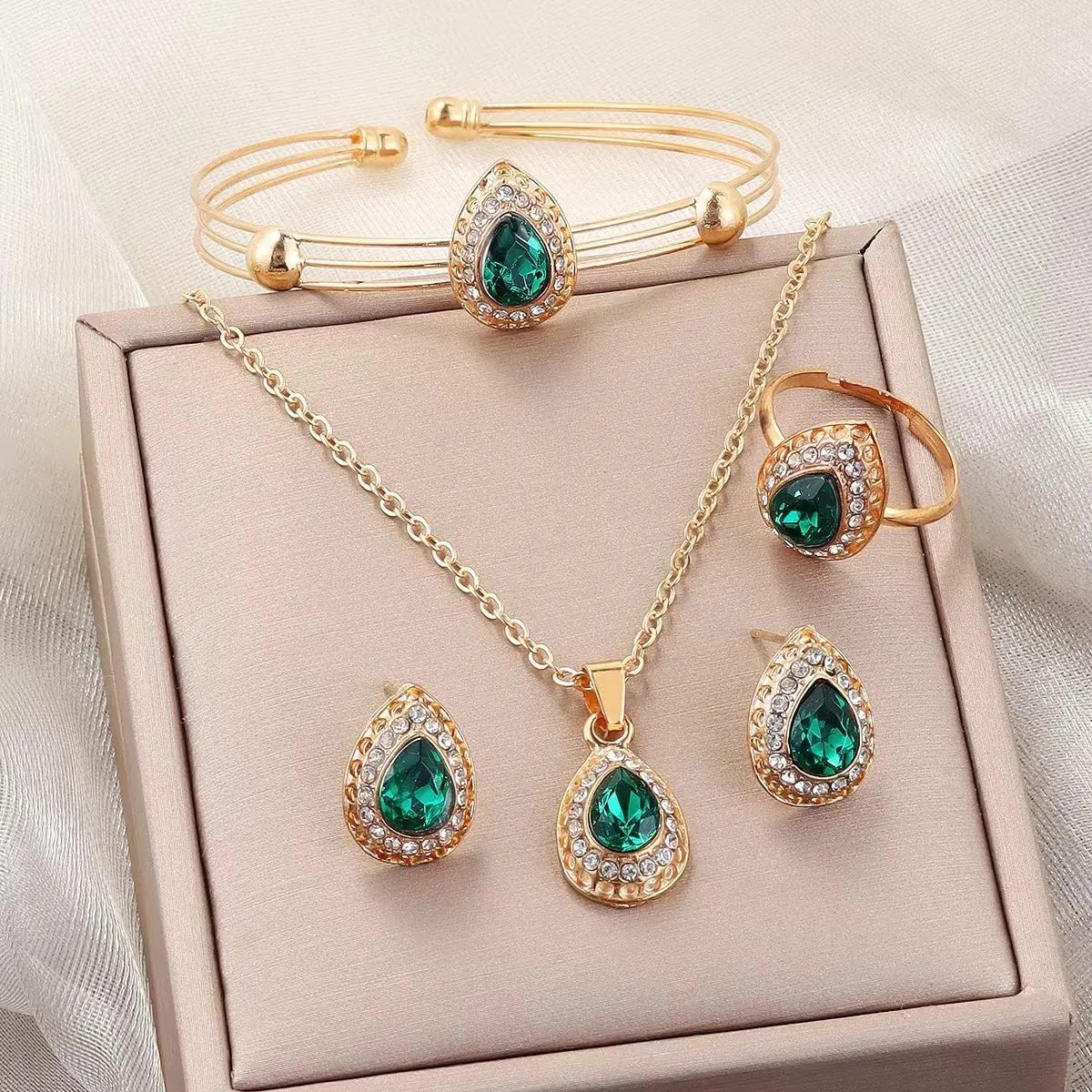 Jewelry Suit Women's Water Drop Gem Series