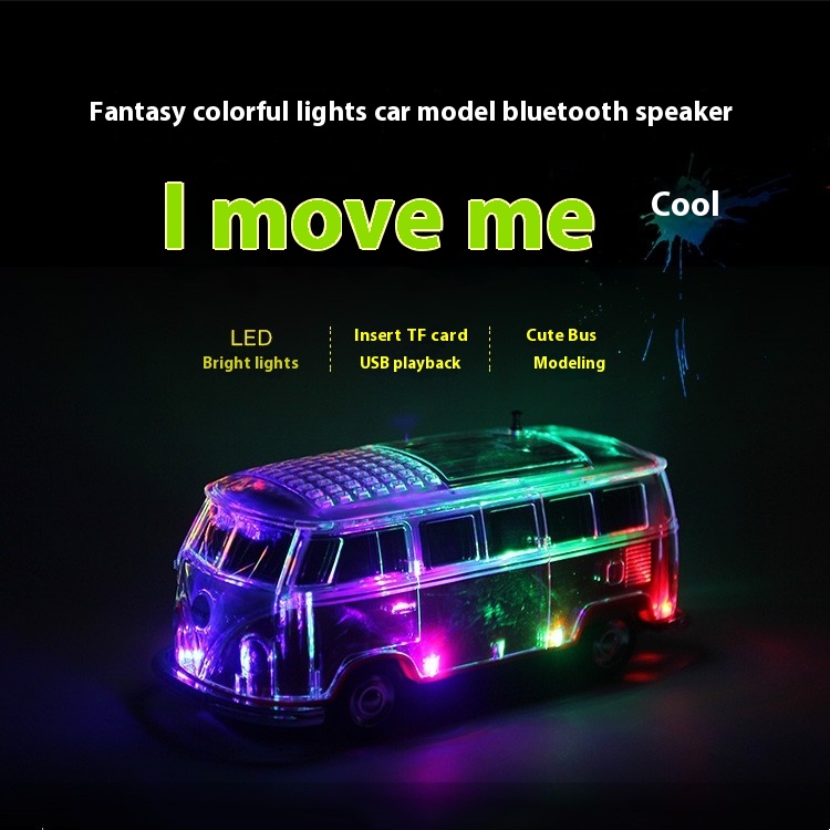 Colorful Light Wireless Bluetooth Card Selfie Audio Bus Model