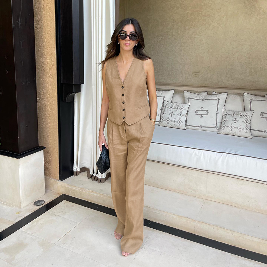 Women's Fashion Casual Vest Trousers Suit