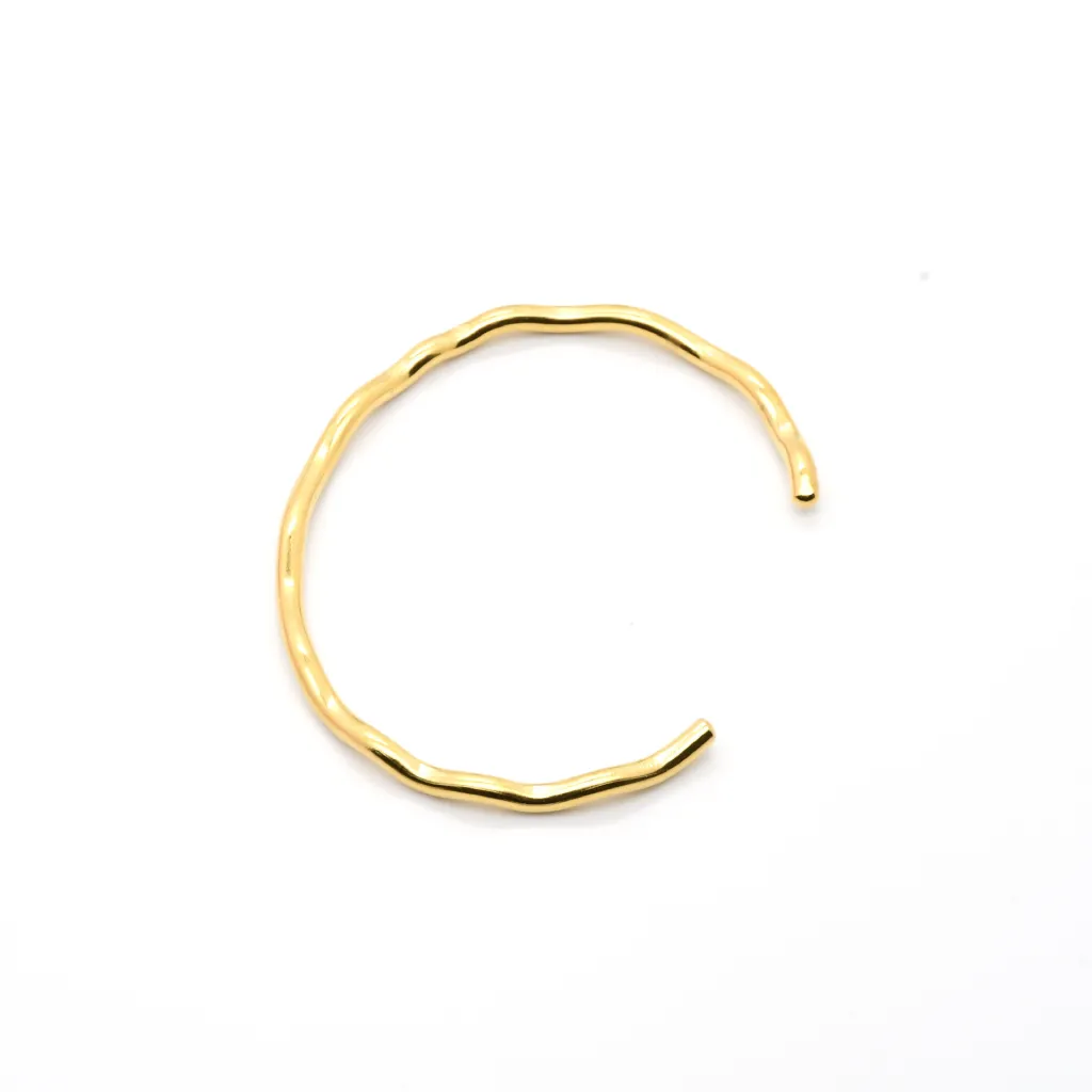 Wave Pattern Simple Bracelet Opening Bracelet - No 3 Gold