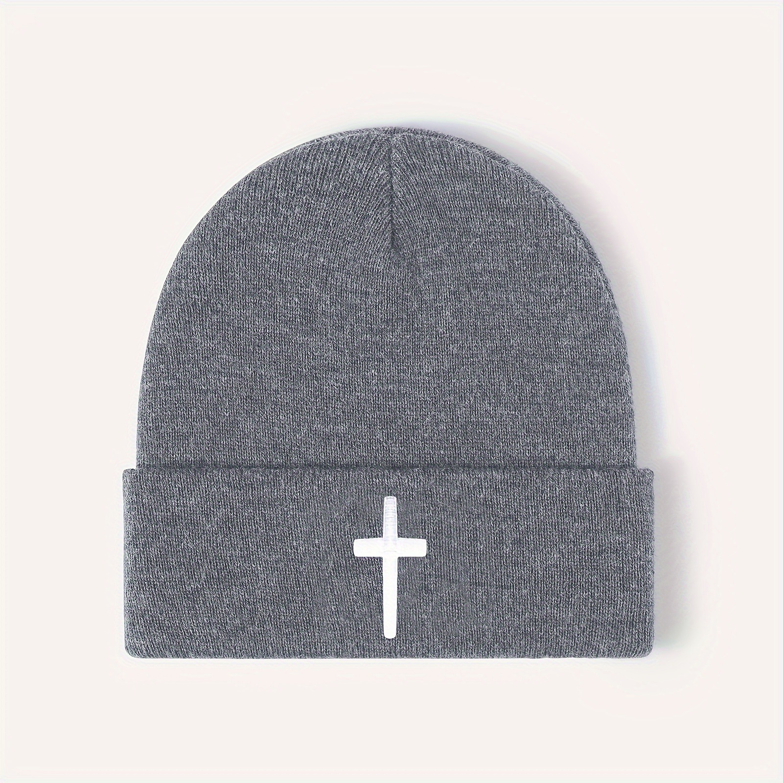 Embroidered Cross Gray