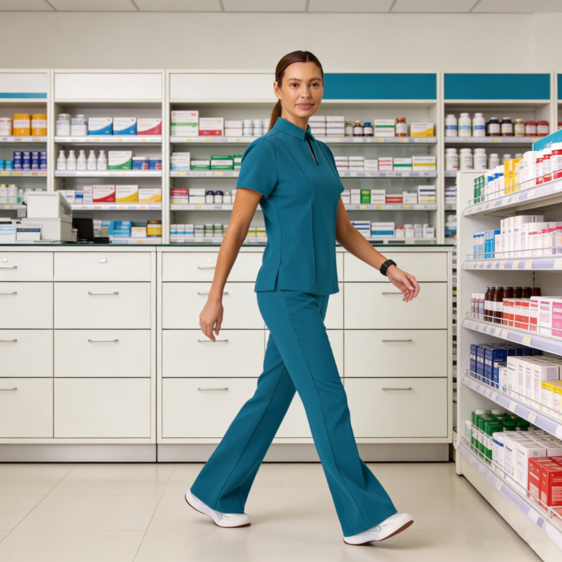 Solid-color Medical Scrub Top With Short Sleeves For Dentists And Hospital Staff