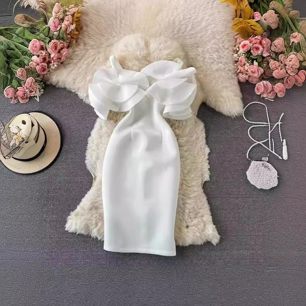 Women's Off-shoulder Shoulder-baring Sheath Dress