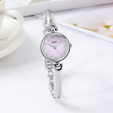 Simple Design Small Exquisite Round Dial Bangle Watch Quartz