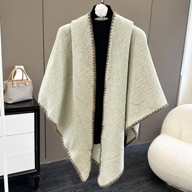 Affordable Luxury Fashion Wind Outdoor Autumn And Winter Scarf Solid Color Ivory White - Shop at LoveMi