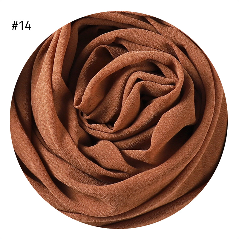 Solid Color Pearl Chiffon Scarf Head Covering Monochrome