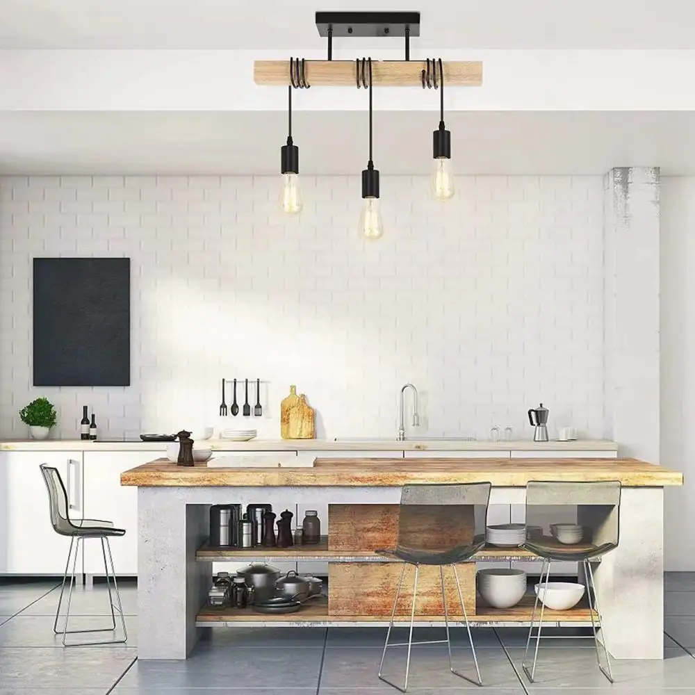 Industrial-style Long Pendant Light