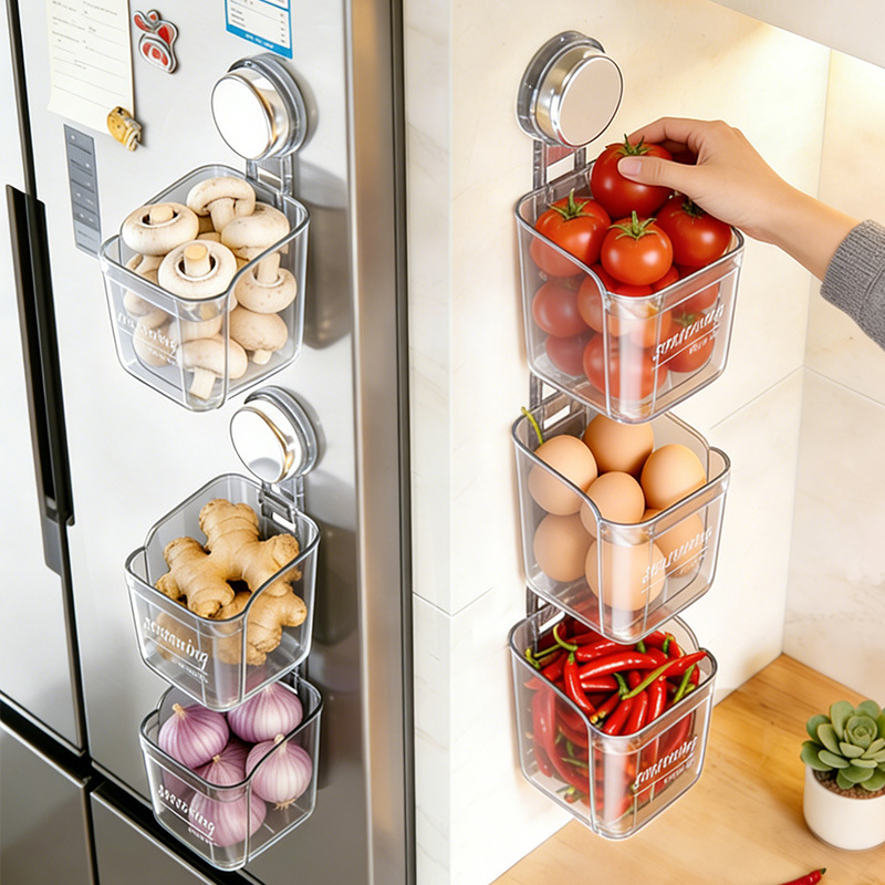 Punch-Free Wall-Mounted Storage Basket For The Kitchen