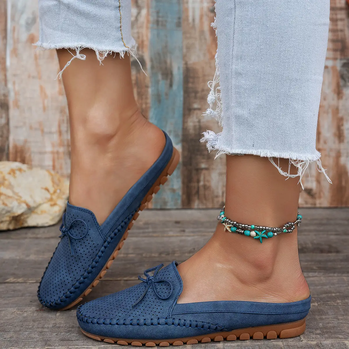 Plus Size Solid Color Womens Flat Loafers