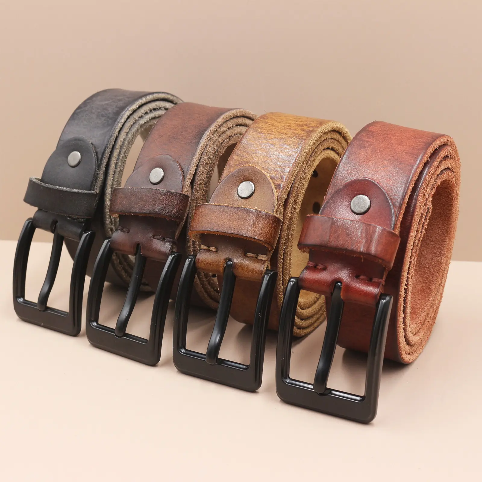 Korean Style Personality Top Layer Leather Pin