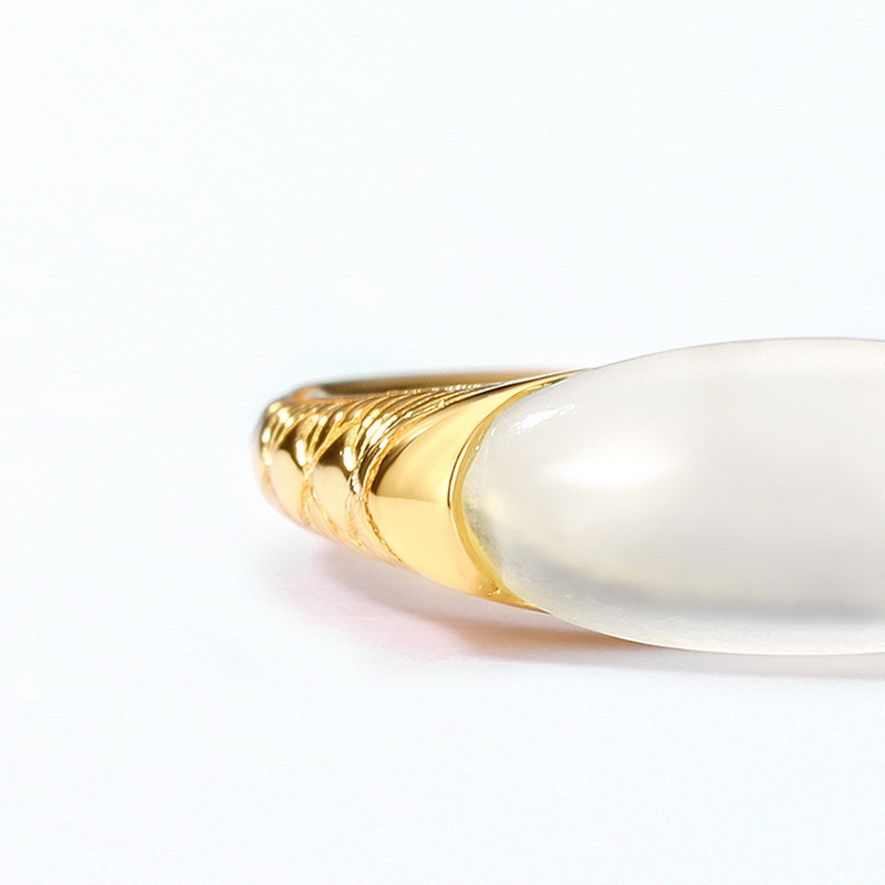 S925 Sterling Silver Women's Minority Fashion Natural Xiuyan Jade Ring