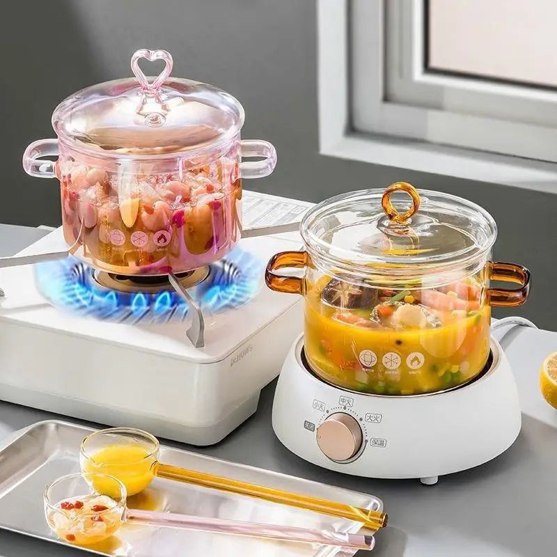 Borosilicate Glass Pot Household Heating Binaural