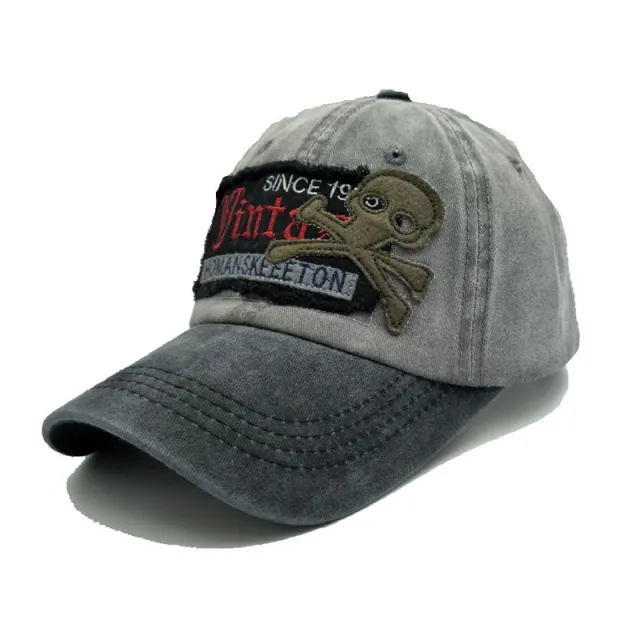 Embroidered Letter Skull Baseball Cap Black - Shop at LoveMi