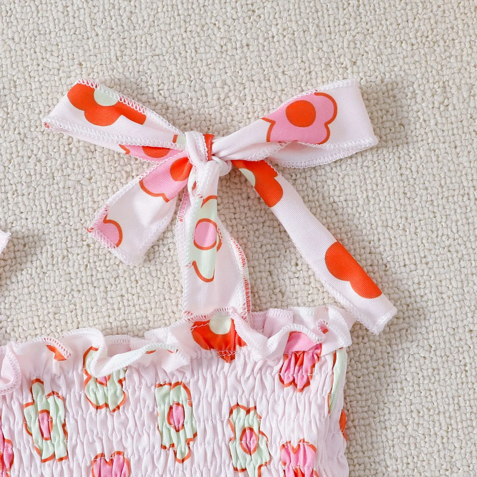 Girls' Printed Suspender Top Printed Trousers Suit