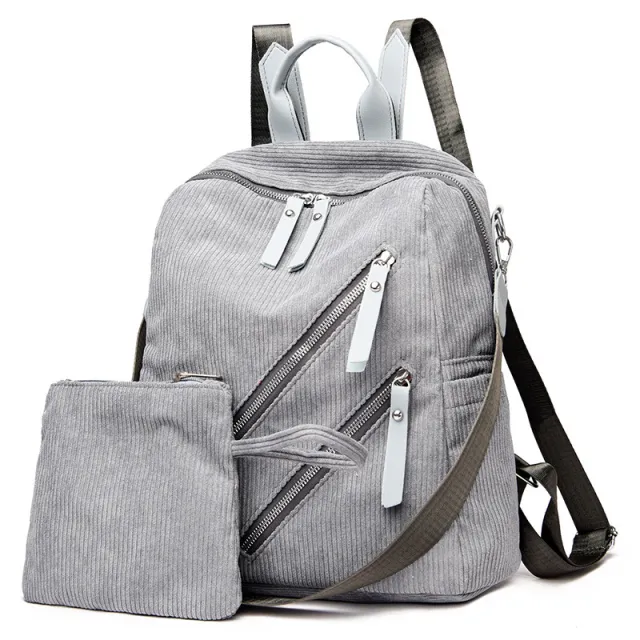 Simple Street Trendy Capacity Casual Female Backpack Gray - Shop at LoveMi