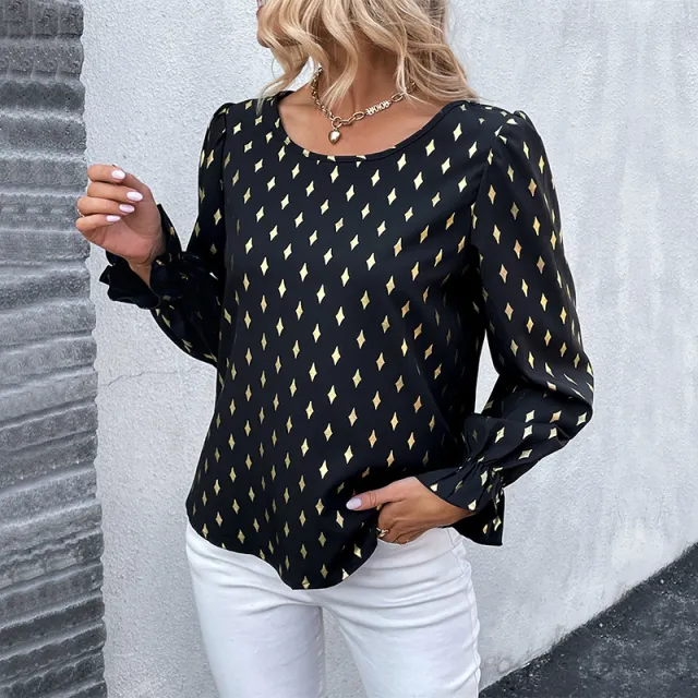 Commuter Bronzing Shirt Women's Long sleeved Shirt Black - Shop at LoveMi