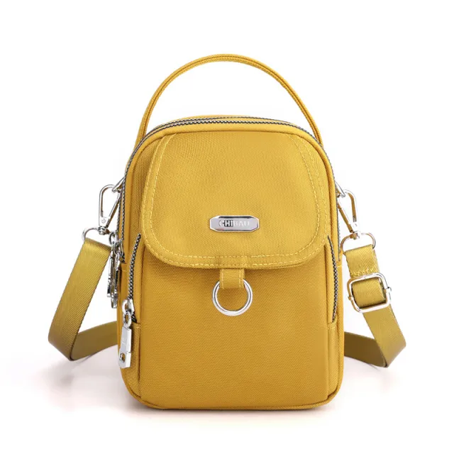 Multi compartment Phone Crossbody Bag Casual Oxford Cloth Yellow - Shop at LoveMi