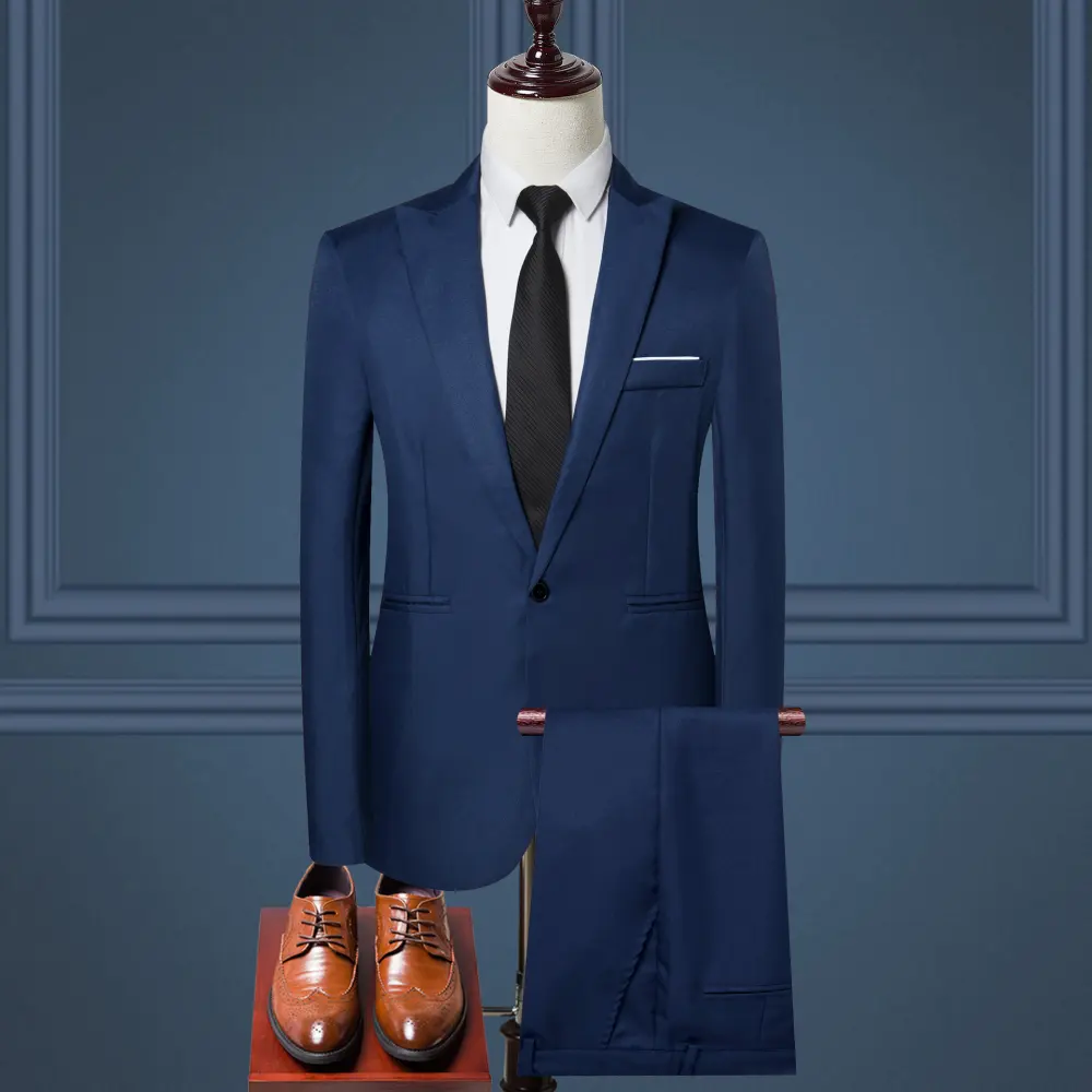 Solid Color Leisure Suits for Men Two-piece Set