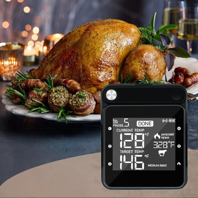 Smart Wireless Barbecue Thermometer Mobile Phone APP Remote