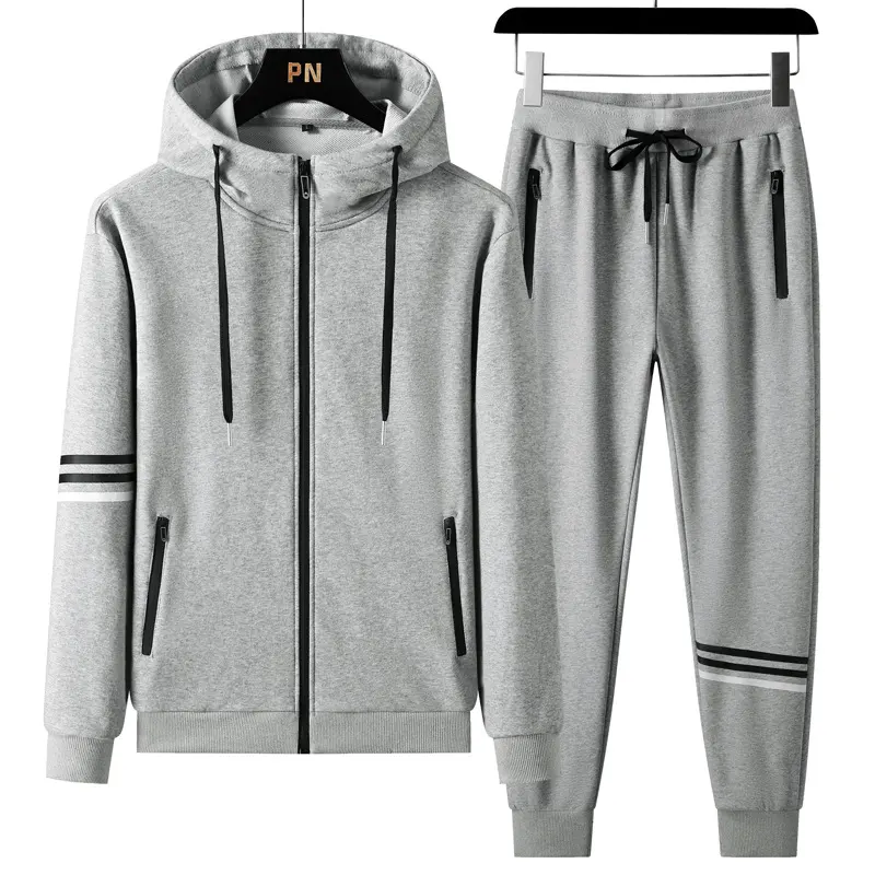 Men's Casual Sports Pure Cotton Hooded Sweater Trousers Two-piece