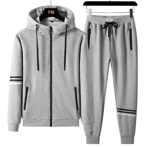 Men's Casual Sports Pure Cotton Hooded Sweater Trousers Two-piece