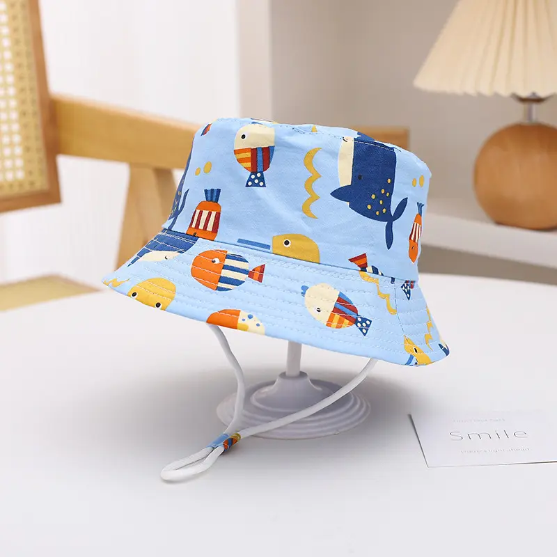 Printed Bucket Hat Cute Car Dinosaur Summer
