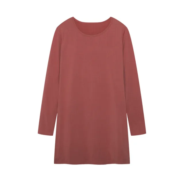 Women's Long Sleeve Slim Fit Slimming Slit Long T shirt Wine - Shop at LoveMi