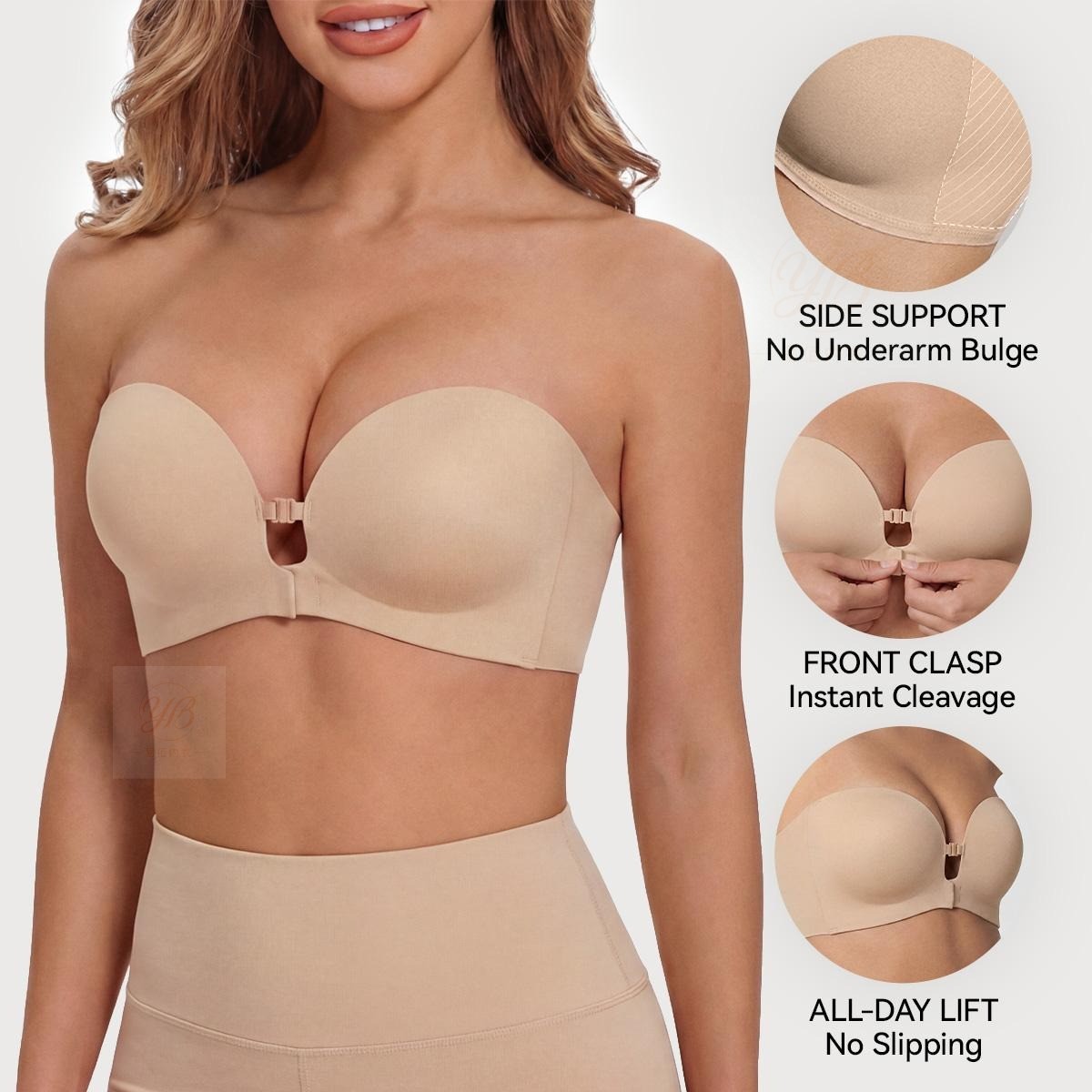 Plus-size Strapless Front-closure Bra