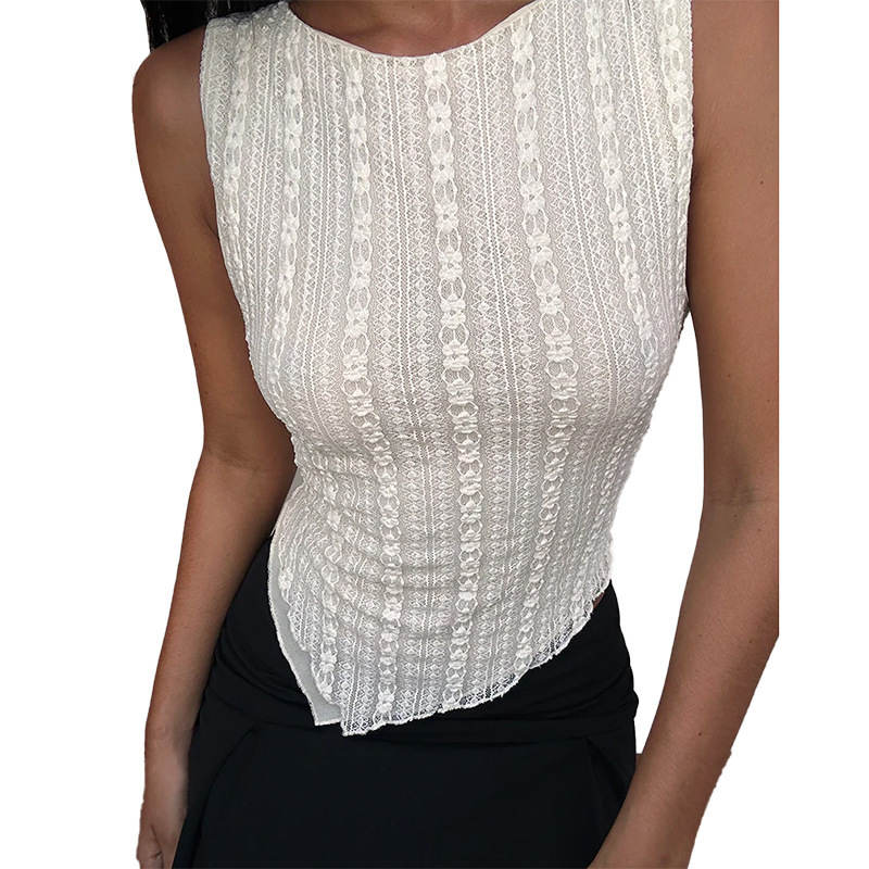 Trendy Texture Fabric Irregular Vest Top