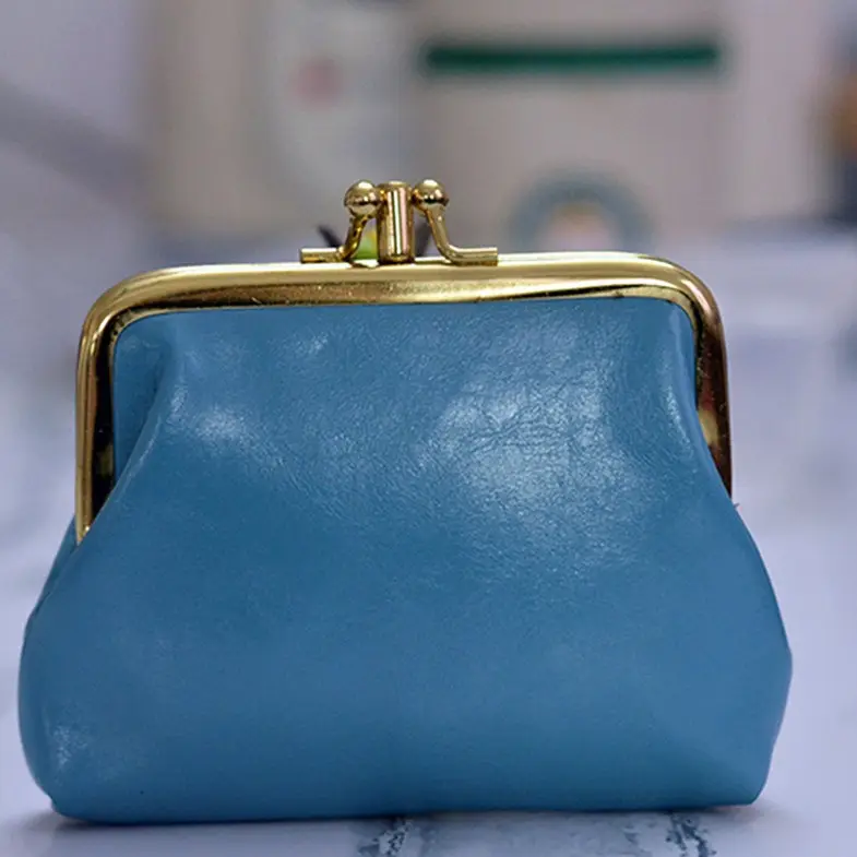 Retro Double-Layer Compact Oil Wax Leather Wallet