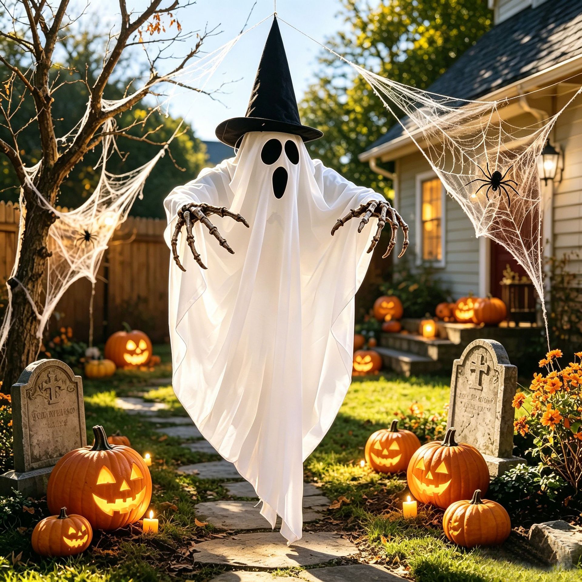 Chapeau de Sorcier Lumineux Halloween — Déco Fantôme 3